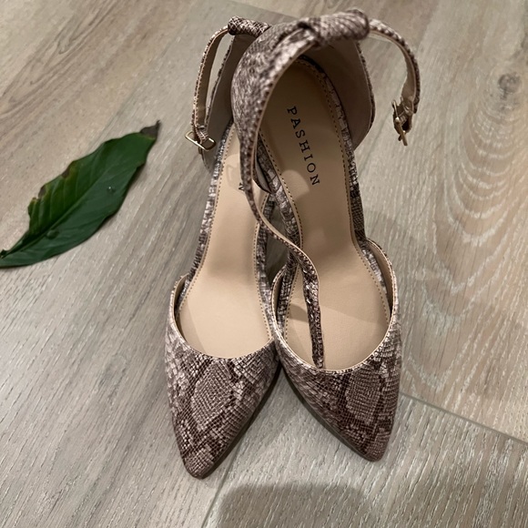 Pashion Footwear Shoes - D’orsay snake skin pashion 4” heel
